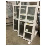 Mix Various Sized White Vinyl Window Units x 7