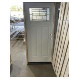 36" x 80" LH Steel Exterior Door in White