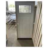 36" x 80" RH Steel Exterior Door in White