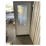36" x 80" RH Steel 3/4 View Ext. Door in White