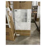 34" x 76" LH 3/4 View Steel Exterior Door in White