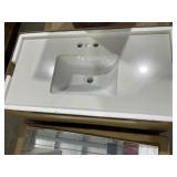37" x 19" Single Sink Vanity Top in Gloss White