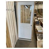 32" x 80" LH Steel 1/2 Lite Exterior Door in White