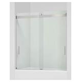 62"H Bypass Shower Door with Frosted Glass