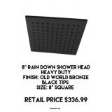 8" Rain Down Shower Head