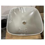 16" Round Edge Square Sink Vessel in Gray x 2