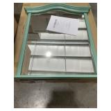 33" x 28" Arch-Top Framed Wall Mirror in Blue