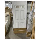 30" x 80" LH 4-Panel Steel Exterior Door in White