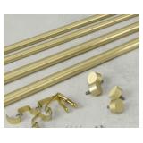 Umbra Brass Steel Curtain Rods w/ Finials x 2