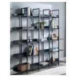 RTA 5-Tier Open Bookcase with Metal Frame-Black