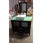 35" BLACK  VANITY W/ GLASS TOP