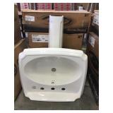 8 in. Linen Complete Pedestal Sink Set 8 in. Linen Complete Pedestal Sink Set