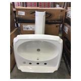 8 in. Linen Complete Pedestal Sink Set