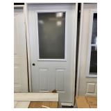 36 in. x 80 in. 2 panel door with obscure glass. 36 in. x 80 in. 2 panel door with obscure glass.