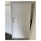 36 in.  x 74 in. Fiberglass 6 panel door.