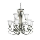 KICHLER 1828NI 9 LIGHT CHANDILER NICKEL