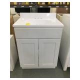White Bathroom Vanity Damaged