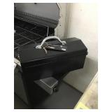 Black metal tool box