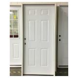 36" RH Exterior Six Panel Door