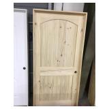 36" LH Interior Pine Arch Top & Slatted Door