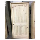 36" RH Interior Pine Arch Top & Slatted Door