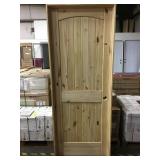 30" LH Interior Pine Arch Top & Slatted Door