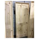 30" LH Interior Pine Arch Top & Slatted Door