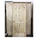 30" RH Interior Pine Arch Top & Slatted Door