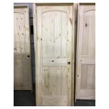 28" LH Interior Pine Arch Top & Slatted Door