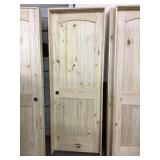 28" RH Interior Pine Arch Top & Slatted Door