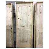 28" RH Interior Pine Arch Top & Slatted Door