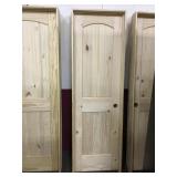 24" LH Interior Pine Arch Top & Slatted Door