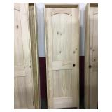 24" LH Interior Pine Arch Top & Slatted Door