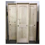 24" RH Interior Pine Arch Top & Slatted Door