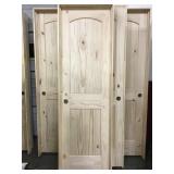 24" RH Interior Pine Arch Top & Slatted Door