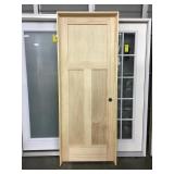 30" LH Three Panel Clear Pine Door