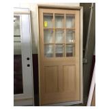 36" LH Wood Exterior Nine Light Door