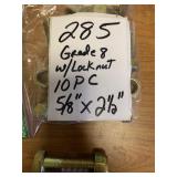 2 1/2" Grade 8 Bolts with Lock nuts