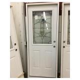 32"LH half light Exterior door w/blk patina