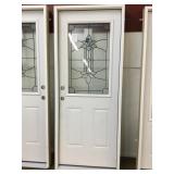 32"RH half light Exterior door w/blk patina