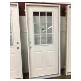 36' RH 9 lite fiberglass Exterior door