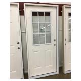 36" LH 9 lite Fiberglass Exterior Door