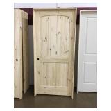 36" x 80" R.H Knotty Pine Arch Top Door