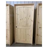36' x 80' RH Knotty Pine Arch Top Door