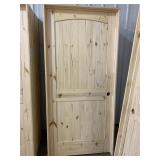 36' x 80' LH Knotty Pine Arch Top Door