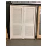 5/0 x 6/8 white interior louvered French door