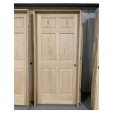36' LH Interior Oak Door damage to jam corner