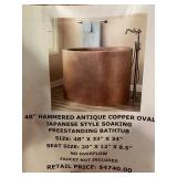 48in hammered antique copper Freestanding bathtub
