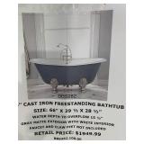 86in cast-iron freestanding bathtub
