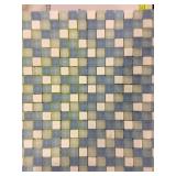 White Marble/Blue Matte Glass Mosaic Tile x99
